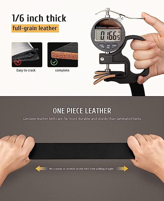 CREATURE Genuine Leather Belt for Men – Black | Formal & Casual Wear | 46-Inch Length | 40MM Width | Model BL-042-BLK (Duplec)