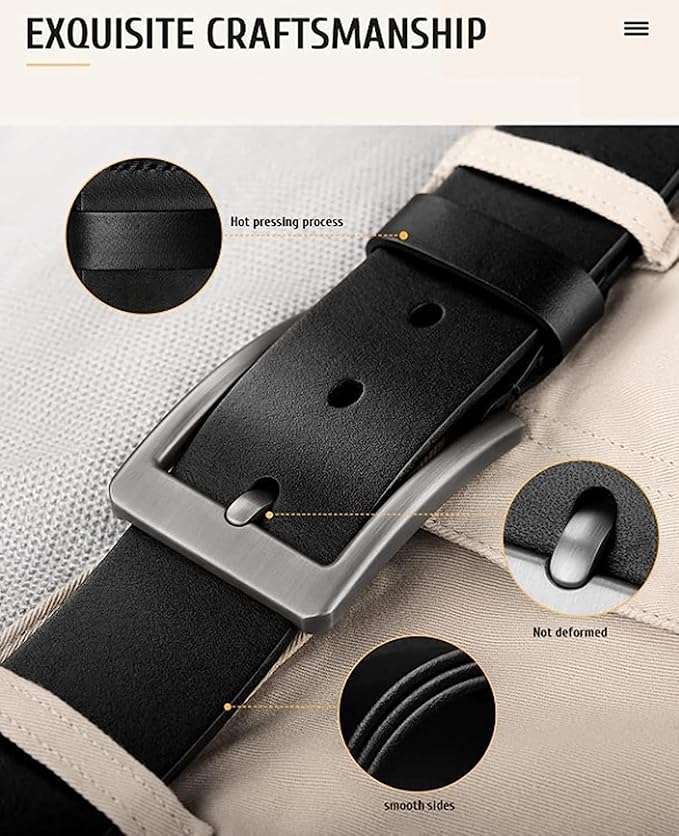 CREATURE Genuine Leather Belt for Men – Black | Formal & Casual Wear | 46-Inch Length | 40MM Width | Model BL-042-BLK (Duplec)