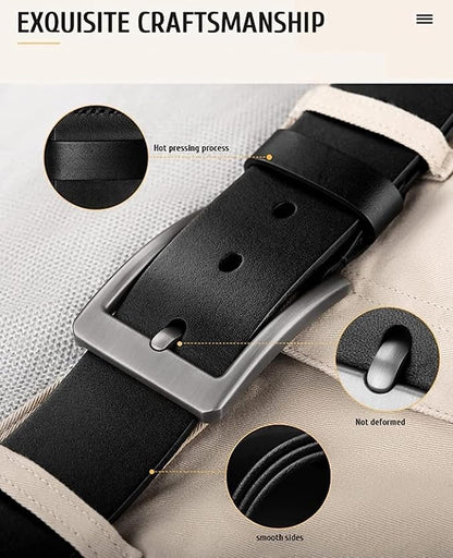 CREATURE Genuine Leather Belt for Men – Black | Formal & Casual Wear | 46-Inch Length | 40MM Width | Model BL-042-BLK (Duplec)
