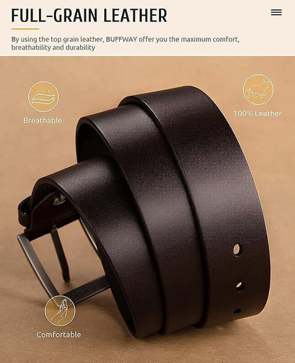 CREATURE Genuine Leather Belt for Men – Brown | Formal & Casual Wear | 46-Inch Length | 40MM Width | Model BL-042-BLK (Duplec)
