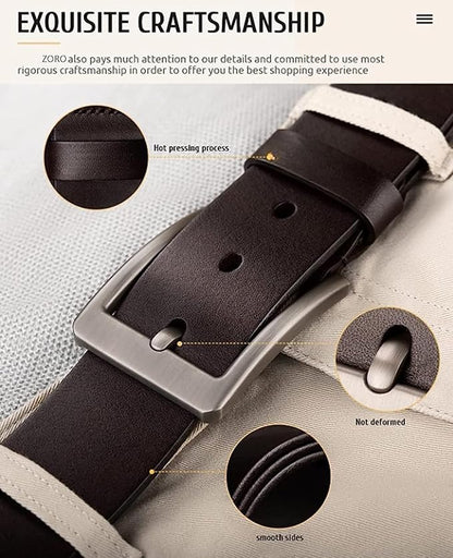 CREATURE Genuine Leather Belt for Men – Brown | Formal & Casual Wear | 46-Inch Length | 40MM Width | Model BL-042-BLK (Duplec)