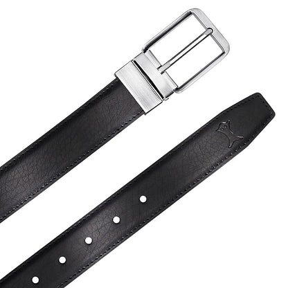 CREATURE Men's Reversible PU Leather Belt – Black & Brown Formal Dress Belt | Adjustable Up to 40" Waist | 46" Length | BL-01
