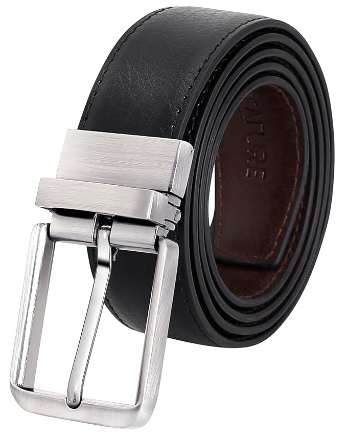 CREATURE Reversible PU-Leather Formal Belt for Men – Black/Brown | Model BL-01 | 46-Inch Length | Fits Waist up to 40 Inches