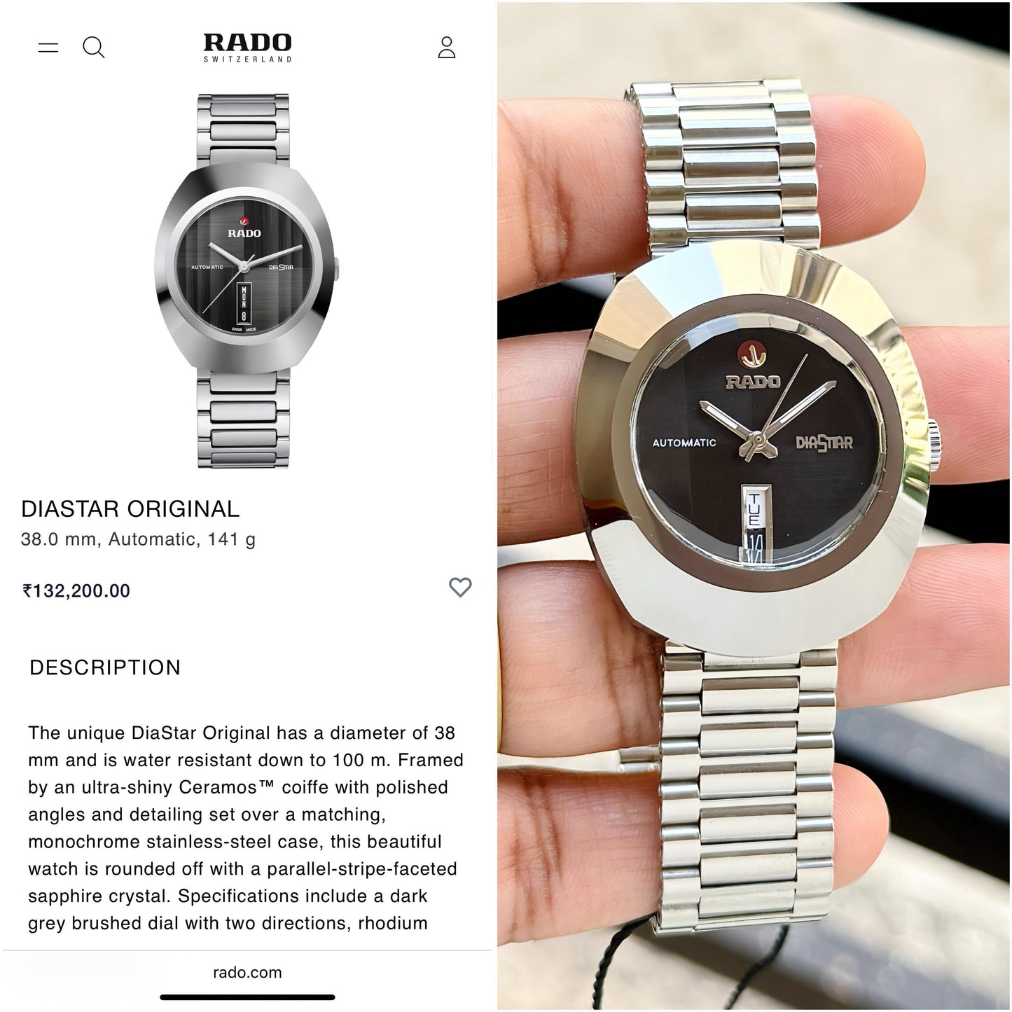 Rado Diastar Origional Duplec
